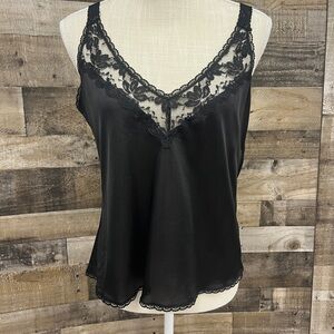 Maidenform Something Nice Black Satin Lace Camisole